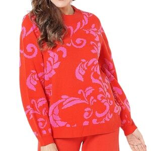 G.I.L.I. Jacquard Knit Sweater Red